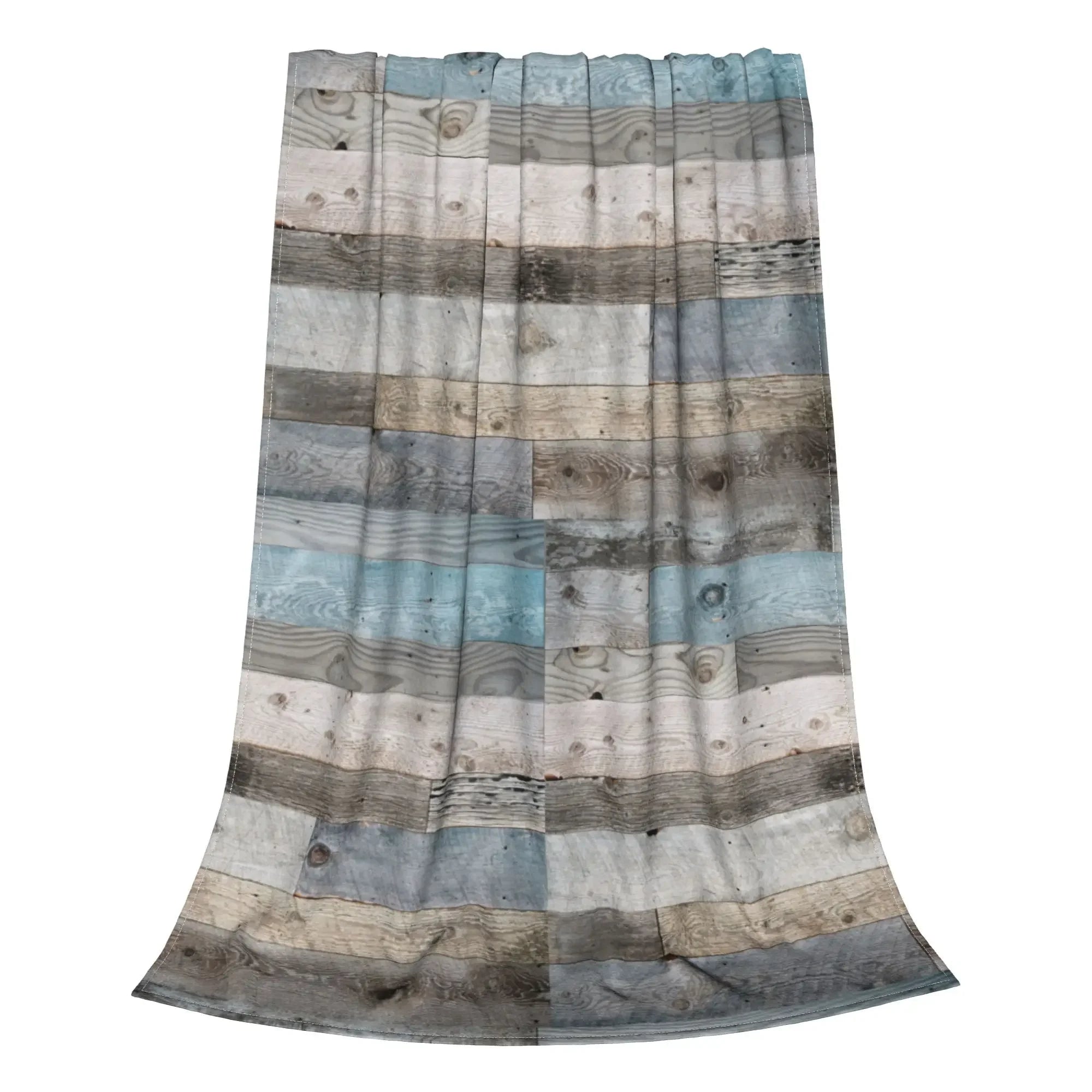 Rustic Countryside Farmhouse Print Blanket Warm Cozy Fluffy Pale Faded Wood Planks Printed Throw Blankets for Bed Multiple Sizes