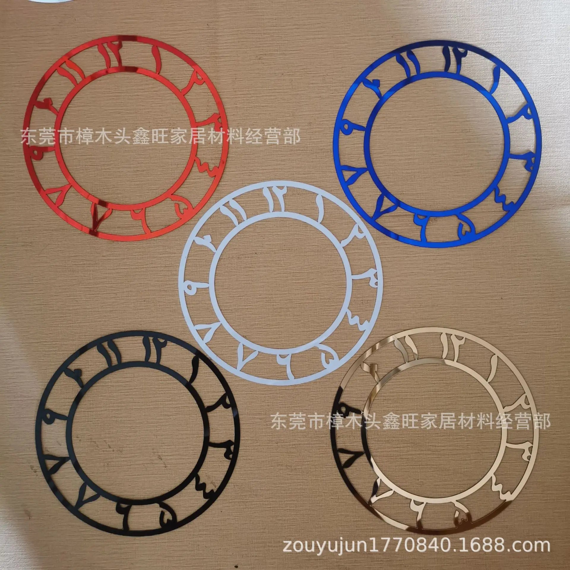 Arabic Round Mirror Clock Sticker, Acrylic Digital Wall Decor for Living Room Hotel Background, Self-Adhesive Timepiece