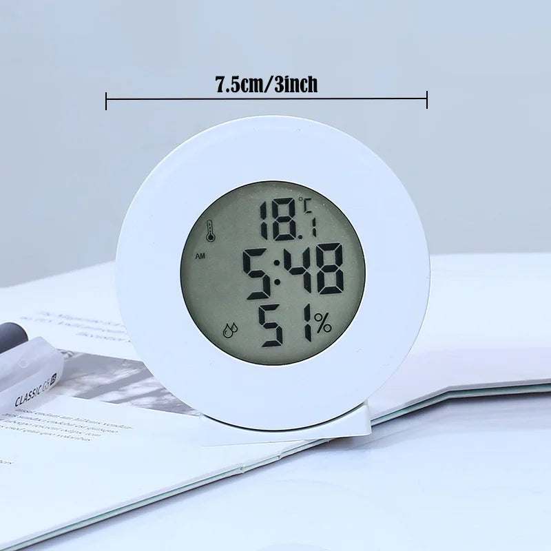 Digital LCD Travel Alarm Clock With Temperature Hygrometer Mini Desk Wall Clock Battery Powered