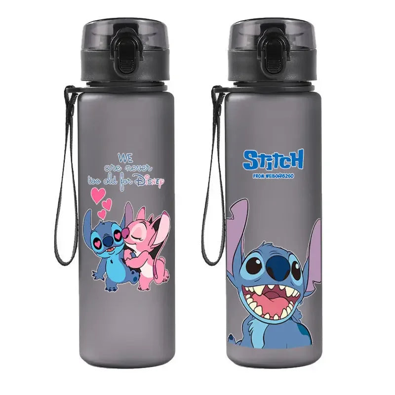 560ml Disney Stitch Hot Sale Sports Water Bottle Anime Outdoor Travel Portable Leakproof Drinkware Plastic Drink Bottle BPA Free