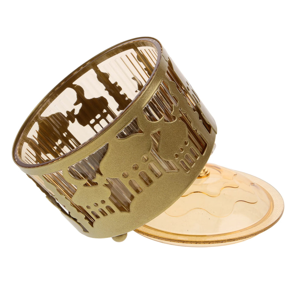 Golden Metal Snack Tray Dessert Serving Plate Ramadan Candy Tray Eid Food Container Dry Fruit Holder Kitchen Dining Bar Home