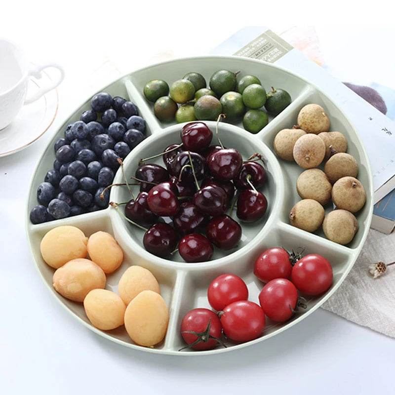 6-Compartment Food Storage Tray Fruit Snack Plate Appetizer Serving Platter