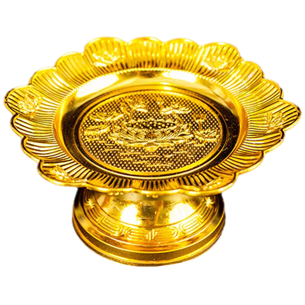 Offering Plate Worship Tray Temple Fruit Holder Exquisite Pattern Snack Dessert Serving Tray Offering Plate