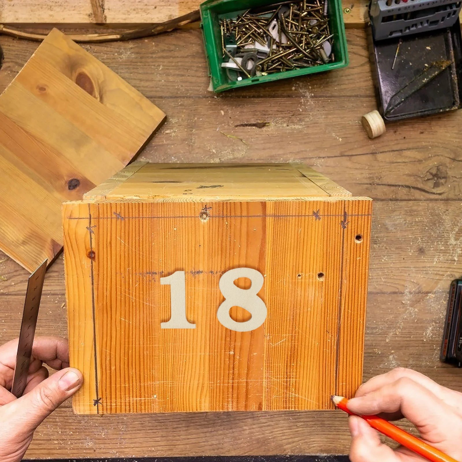 100pcs Wooden Diy Numerals Wall Clock Number Wood Arabic Number Numbers Mixed Original Wood Arabic Diy Decoration Craft