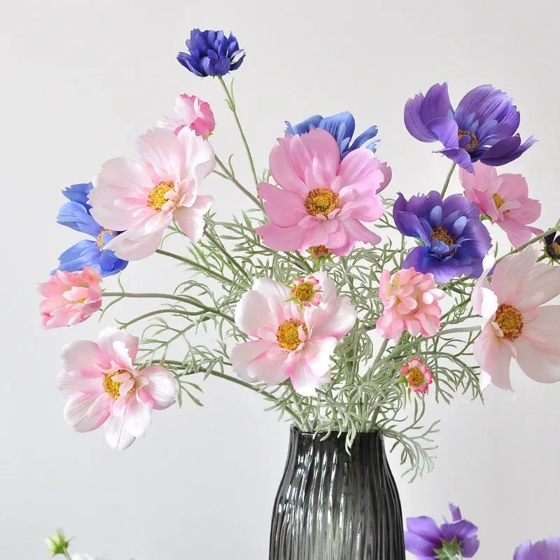78CM Artificial Flower Plush Queen Cosmos Silk Flower Simple Home Decoration Bouquet Single Large Gesang Flower