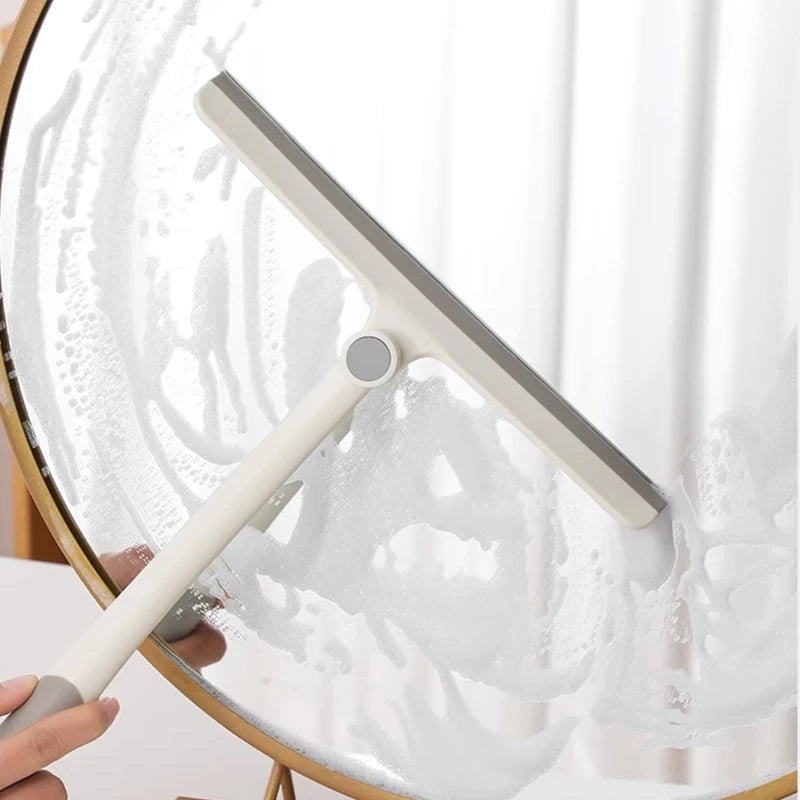 360 Degree Rotatable Shower Squeegee Glass Wiper Scraper Squeegee Cleaner With Silicone Holder Bathroom Mirror Scraper Cleaning