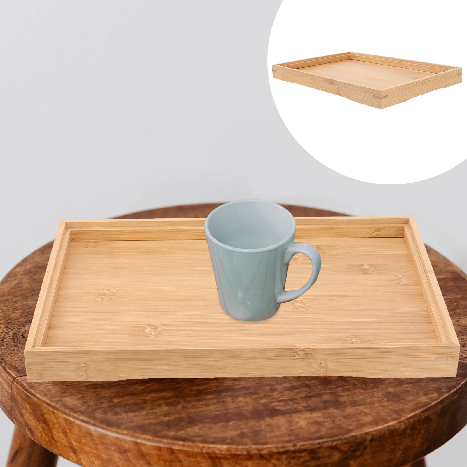 Handmade Square Bamboo Tea Serving Tray Small Bright Color Solid Washable Wooden Plate Pallet Food Flat Tea Pallet Eco