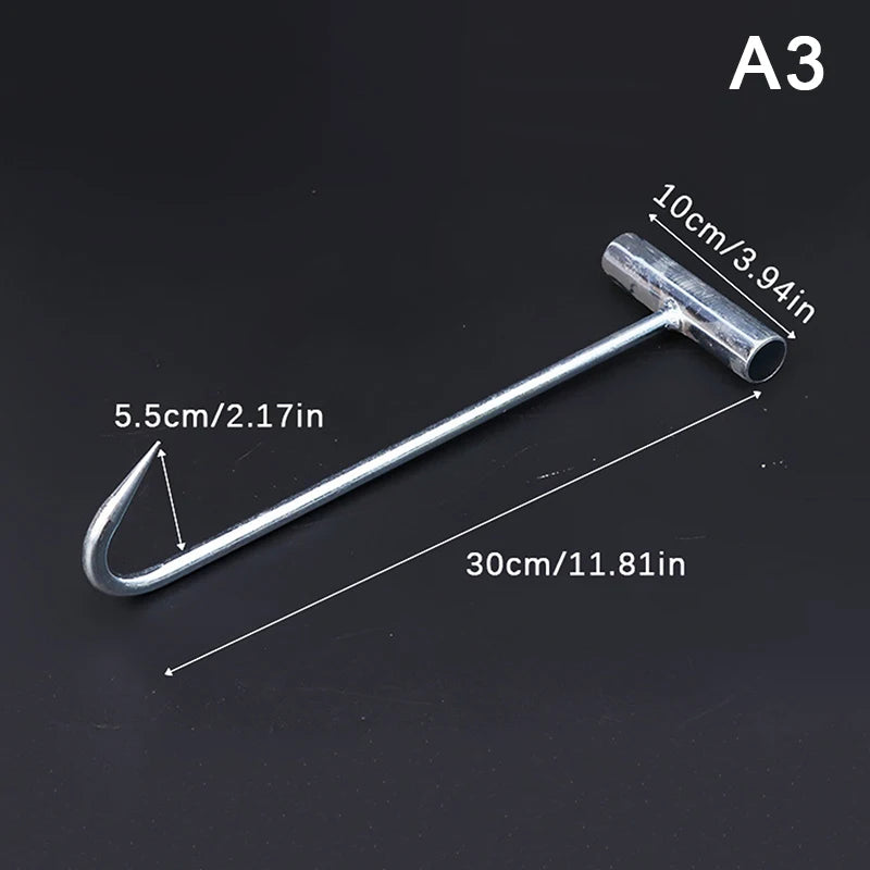 Kitchen Sausage Bacon Meat Processing T Hooks T-Handle Meat Boning Hook For Kitchen Butcher Shop Restaurant BBQ Tool
