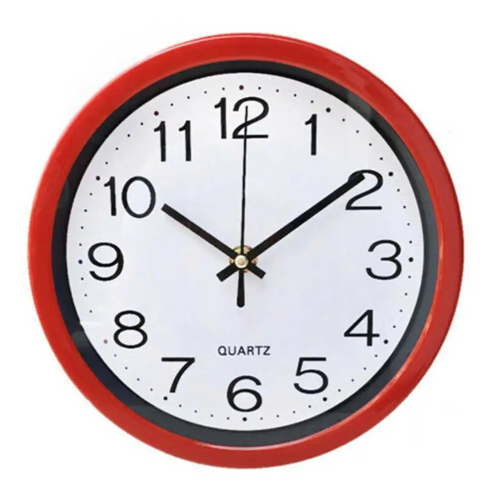 Round Wall Clock Quartz Silent Sweep Movement Home Bedroom Kitchen Modern Clocks