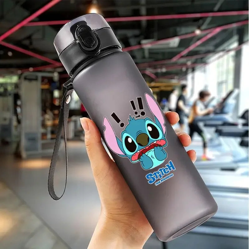 560ml Disney Stitch Hot Sale Sports Water Bottle Anime Outdoor Travel Portable Leakproof Drinkware Plastic Drink Bottle BPA Free