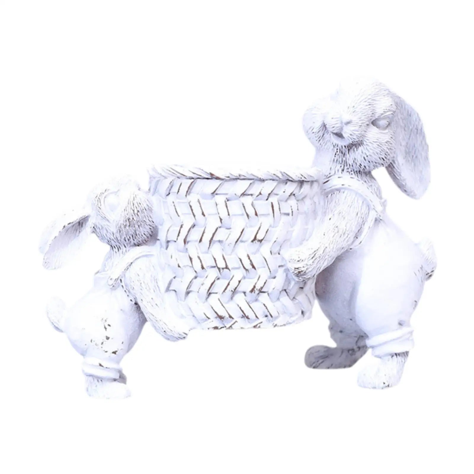 Easter Basket Table Ornament Planter Bunny Figurine for Flowerbed Home Yard