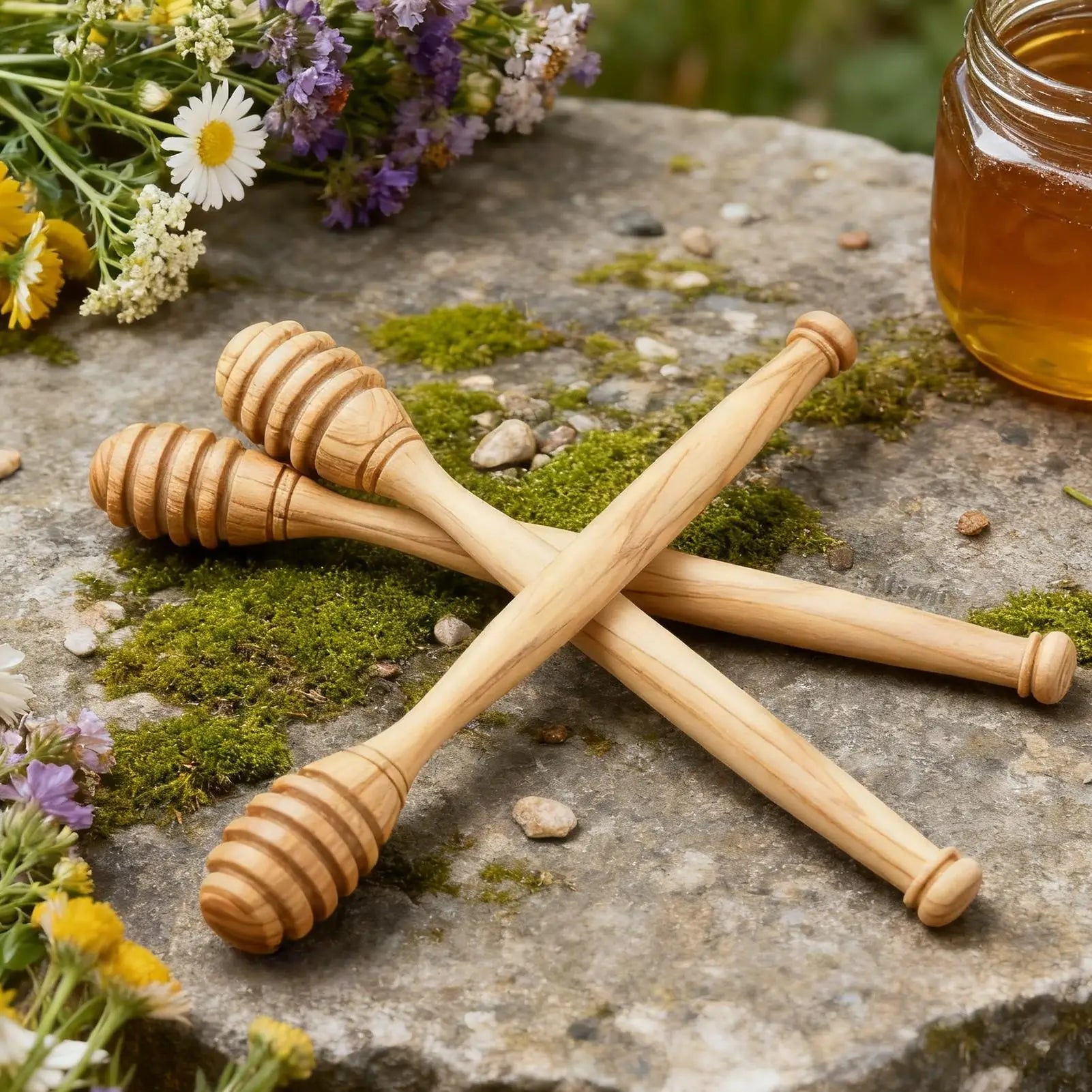 Honey Dipper Wood Natural Honey Wand Kitchen Serveware For Sandwich Lunch Holiday Winter Candy Pancake Halloween House Fall Food