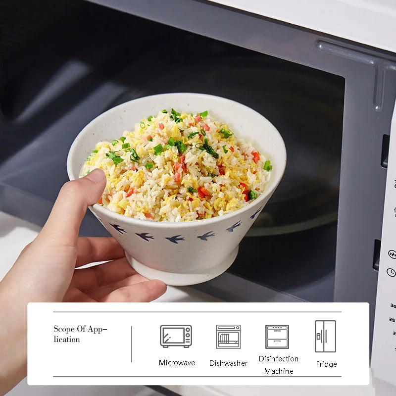 Cute Animal Pattern 5inches Rice Bowl Splash Ink Round Ceramic Bowls Household Casual Fruit  Salad Yogurt Serving Tableware