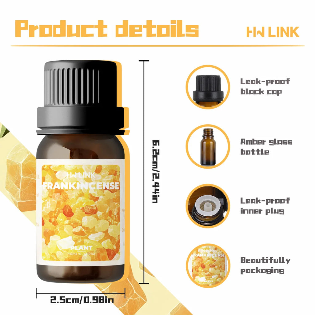 Frankincense Essential Oil 10ml 100% Pure Natural Frankincense Oil For Hair Care, Home Diffusers, Skin,Aromatherapy, Massage