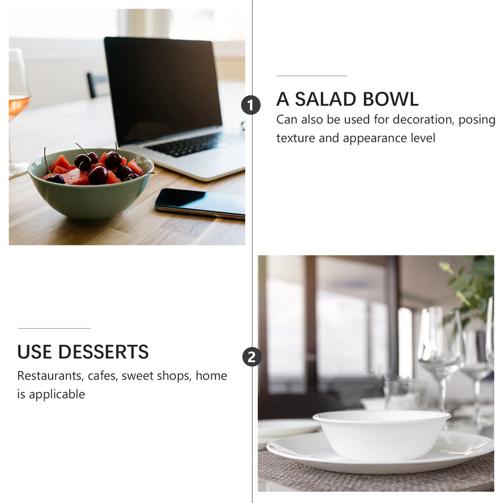 1Pcs Glass Salad Bowl Clear Transparent Decorative Food Serving Bowl Party Household Kitchen Tableware Fruit Dessert Container