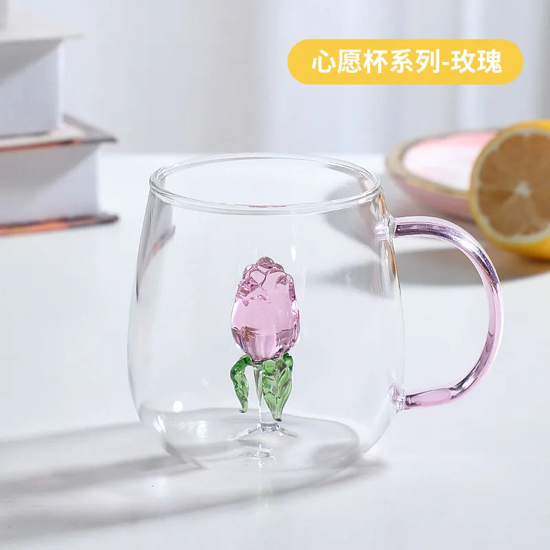 3D Cartoon Animal Shape Glass Cup for Home, Cute Water and Coffee, Single Layer Cup with Guests, Juice and Cold Drink