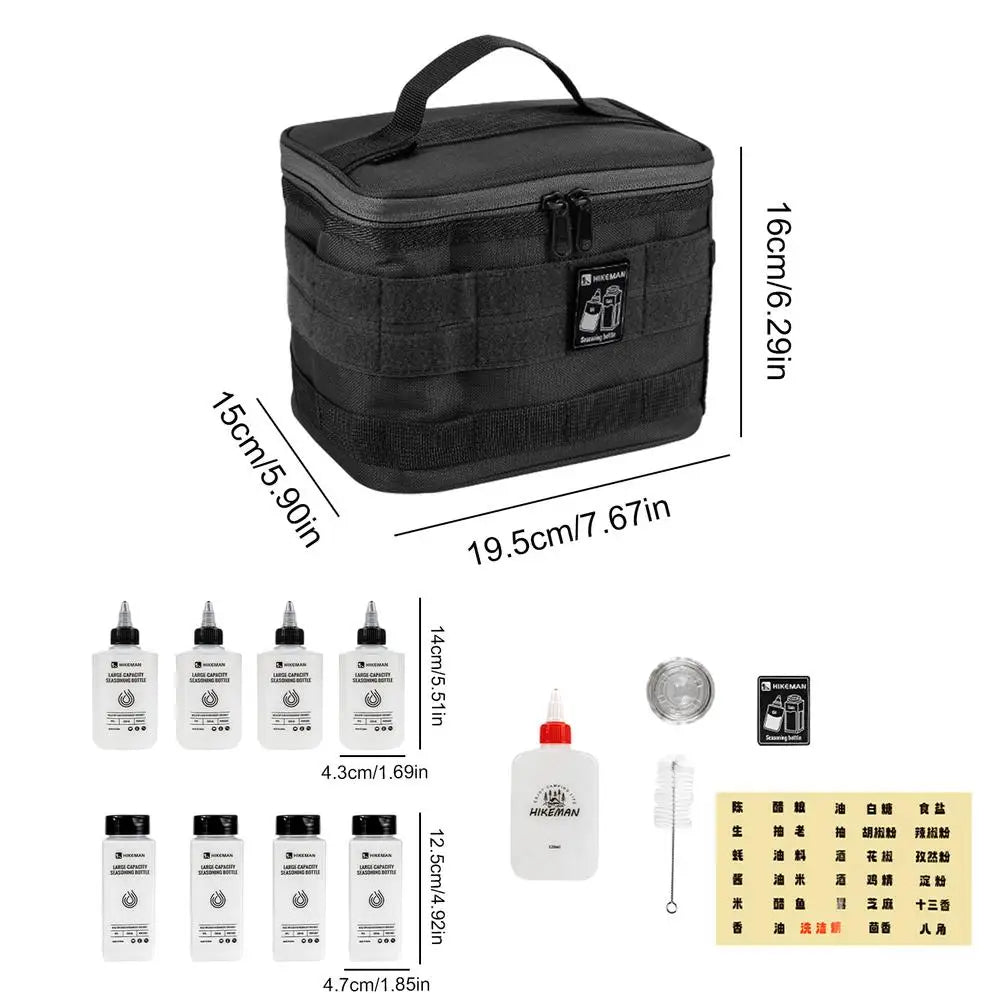 14 Pcs Camping Seasoning Storage Bag Set Outdoor 200ml Seasoning Bottle Kit Spice Organizer Containers Camping Picnic Supplies