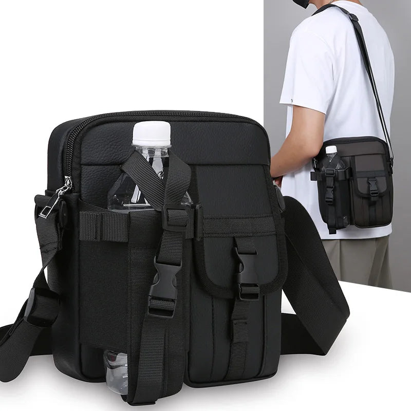 Outdoor Tactical Crossbody Bag Nylon Hiking Phone Water Bottle Pouch Sport Tool Equipment Package Climbing Camping Sling Bag
