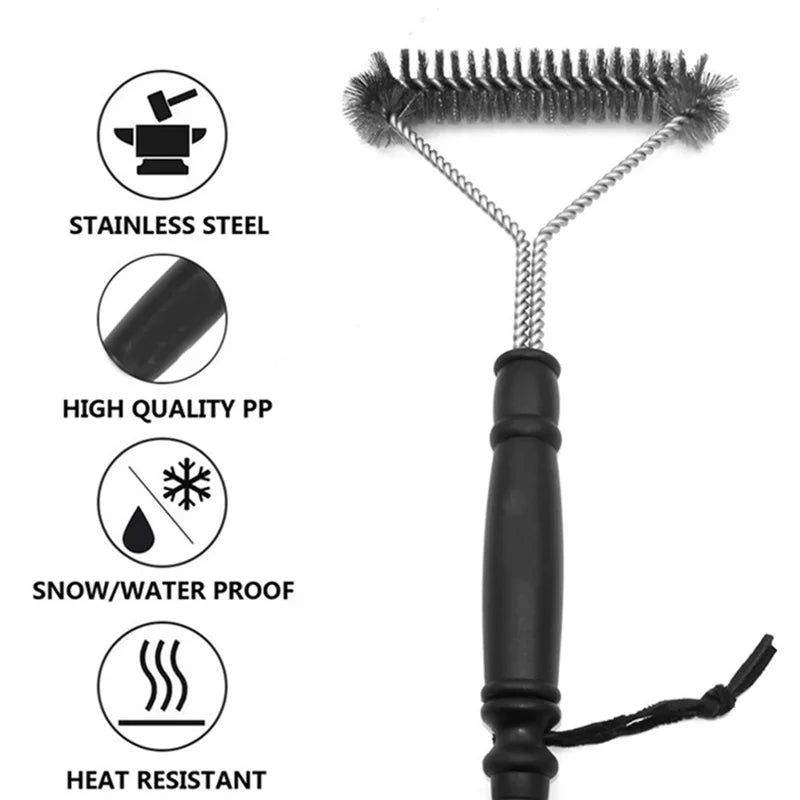 Barbecue Grill BBQ Brush Clean Tool Grill Accessories Stainless Steel Bristles Non-stick Cleaning Brushes Barbecue Accessories