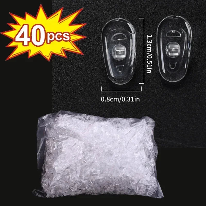10/100pcs Eyeglasses Nose Pads with Screwdriver Soft Silicone Airbag Glasses Anti-slip Nose Pad Screw Replacement Repair Tools