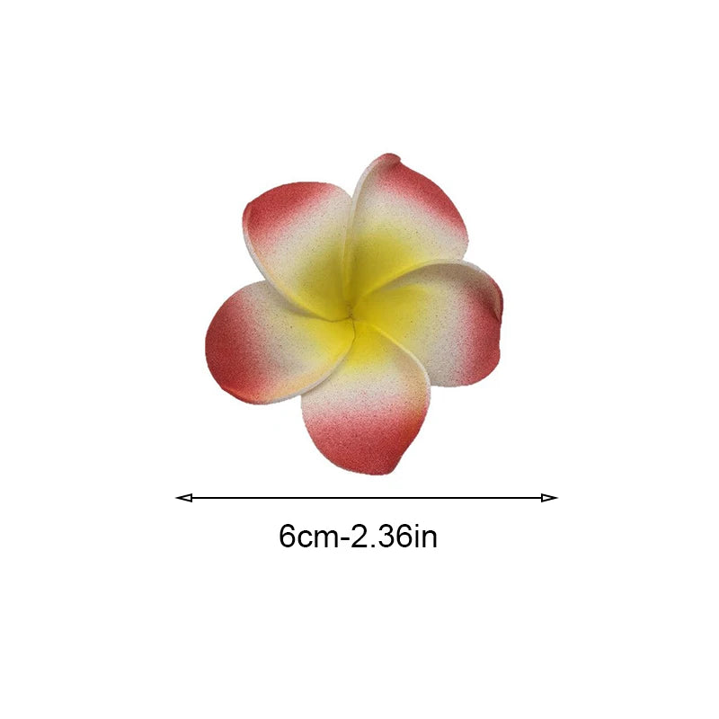 2pcs Artificial Hibiscus Hair Clip EVA Foam Beach Holiday Flower Accessory Seaside Shooting Prop