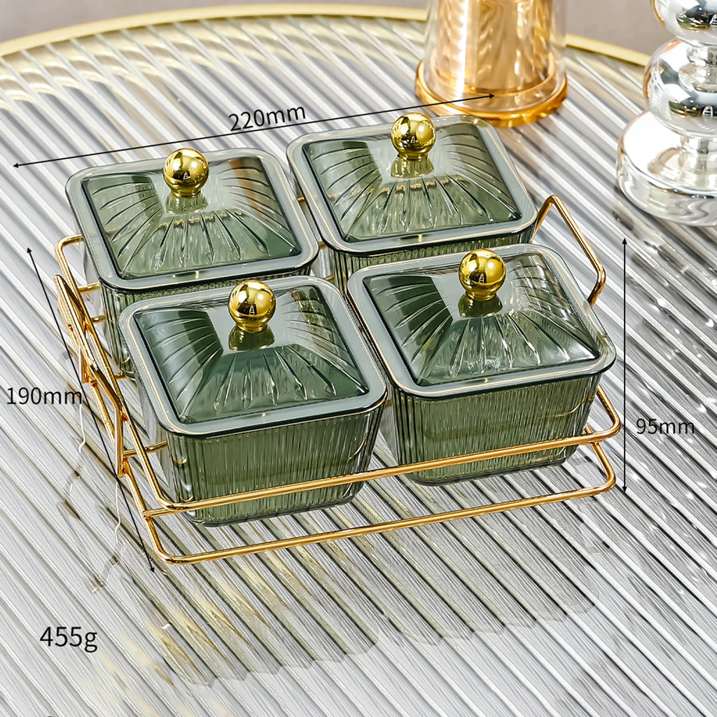 Platsic Caddy Serving Platter Condiment Tray Storage Container Dried Fruit Tray Fruit Snacks Serving Platter for Wedding Kitchen