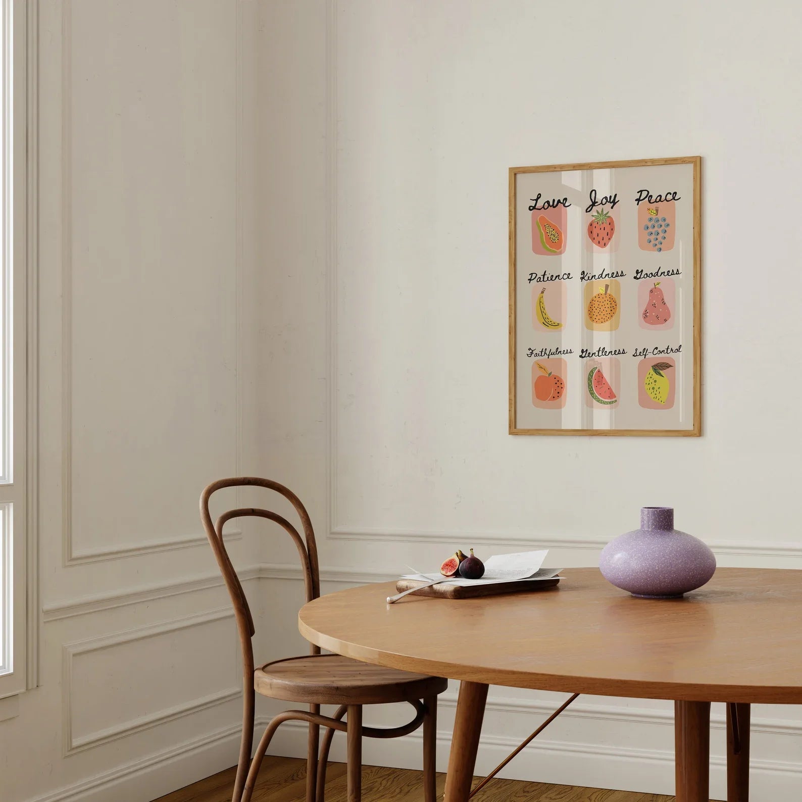 Fruit of the Spirit Art Print: Colorful Christian Decor Kitchen Dining Physical Print Wall Art Physical Print Gift