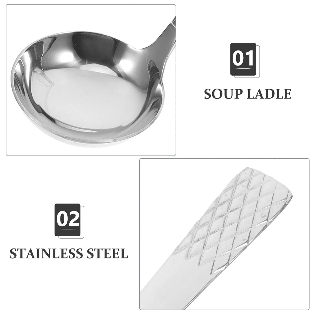 Stainless Steel Soup Spoon Thickened Sauce Ladle Multifunctional Hot Pot Cooking Serving Kitchen Tool Elegant Appearance