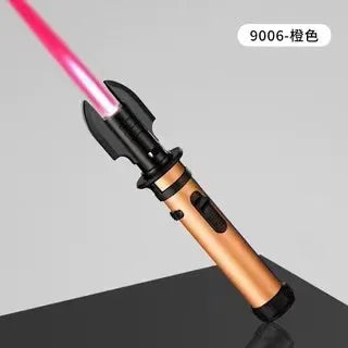 Metal Lightsaber Style Gas Lighter Powerful Red Flame Turbine Jet Torch Outdoor Compass Windproof Lighter BBQ Welding Cigar Tool
