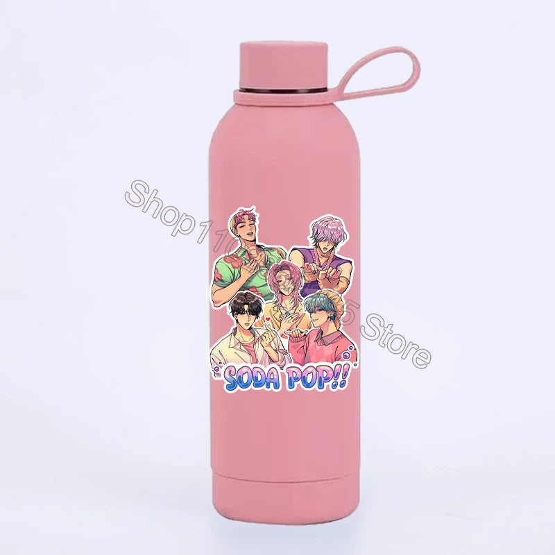 K Pop Demon Huntersd Water Bottles Kawaii Cartoon Thermos Bottle Kids Winter Outdoor Sports Water Cup Children Christmas Gifts