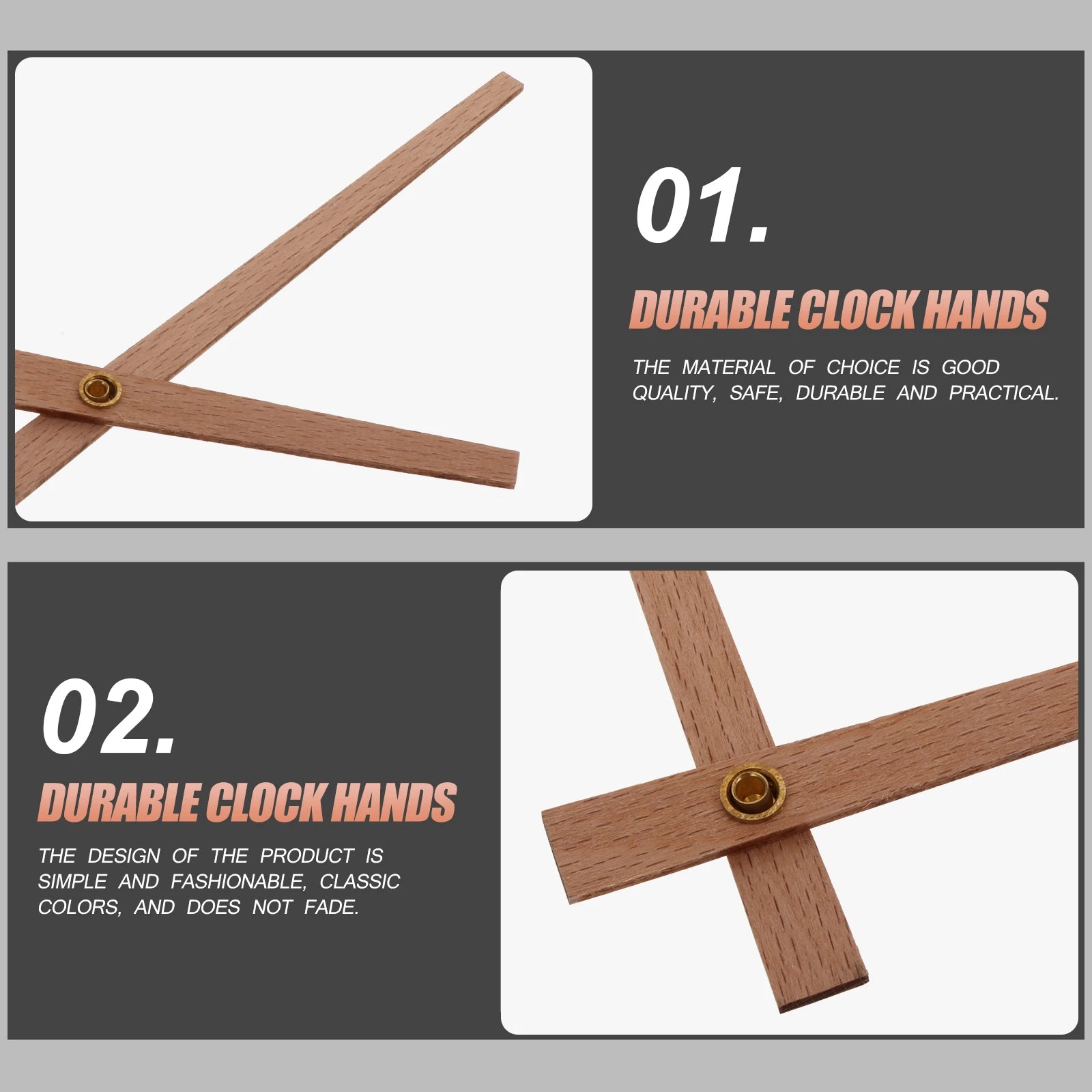 Wooden Pointer Home Diy Parts Durable Quartz Hands Wall Clock Home Clock Parts Accessories Replacement