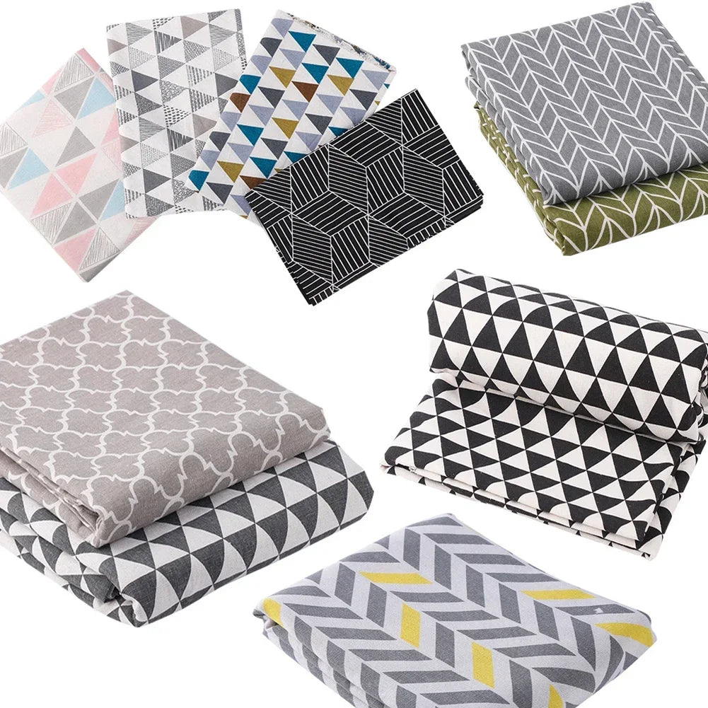 Printed Linen Cotton Fabric Cloth For Curtain Christmas Home Tablecloth Table Runner Pillow Cushion Handwork Sewing Placemat Bag