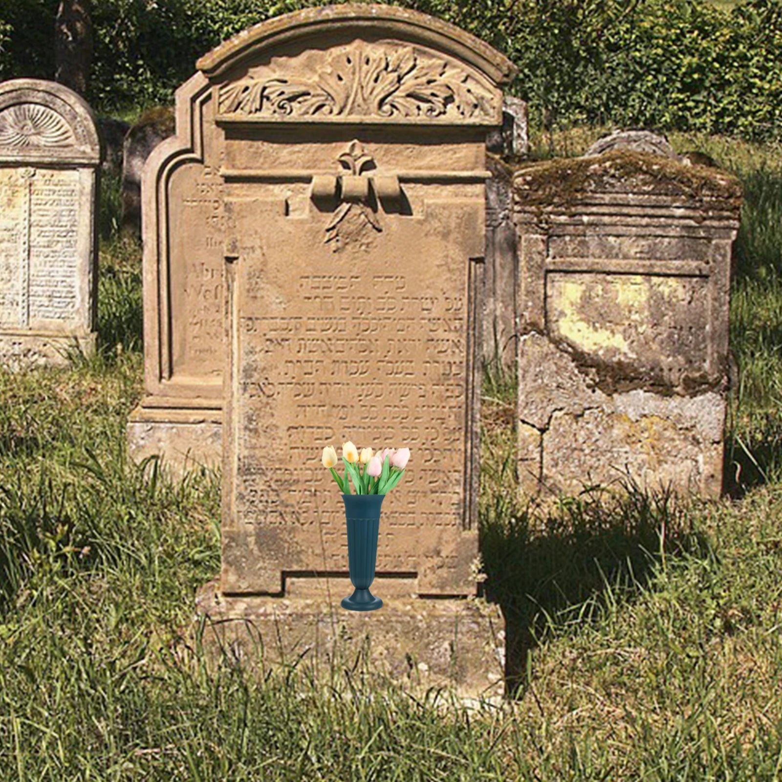 Cemetery Vase Delicate PP Grave Flower Holder Perfect Gift Choice for Funerals Cemeteries Lawn Garden Cemetery Vases for Grave