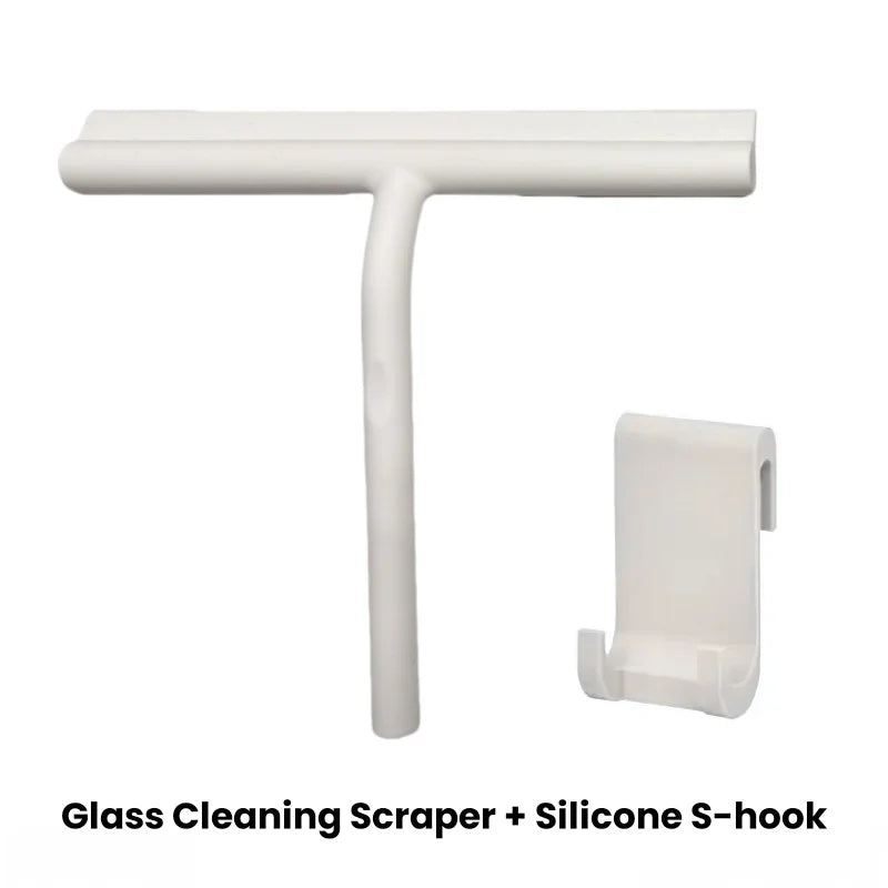 Shower Squeegee Household Window Glass Cleaning Scraper with Silicone Holder Bathroom Mirror Wiper Scraper Bathroom Accessories