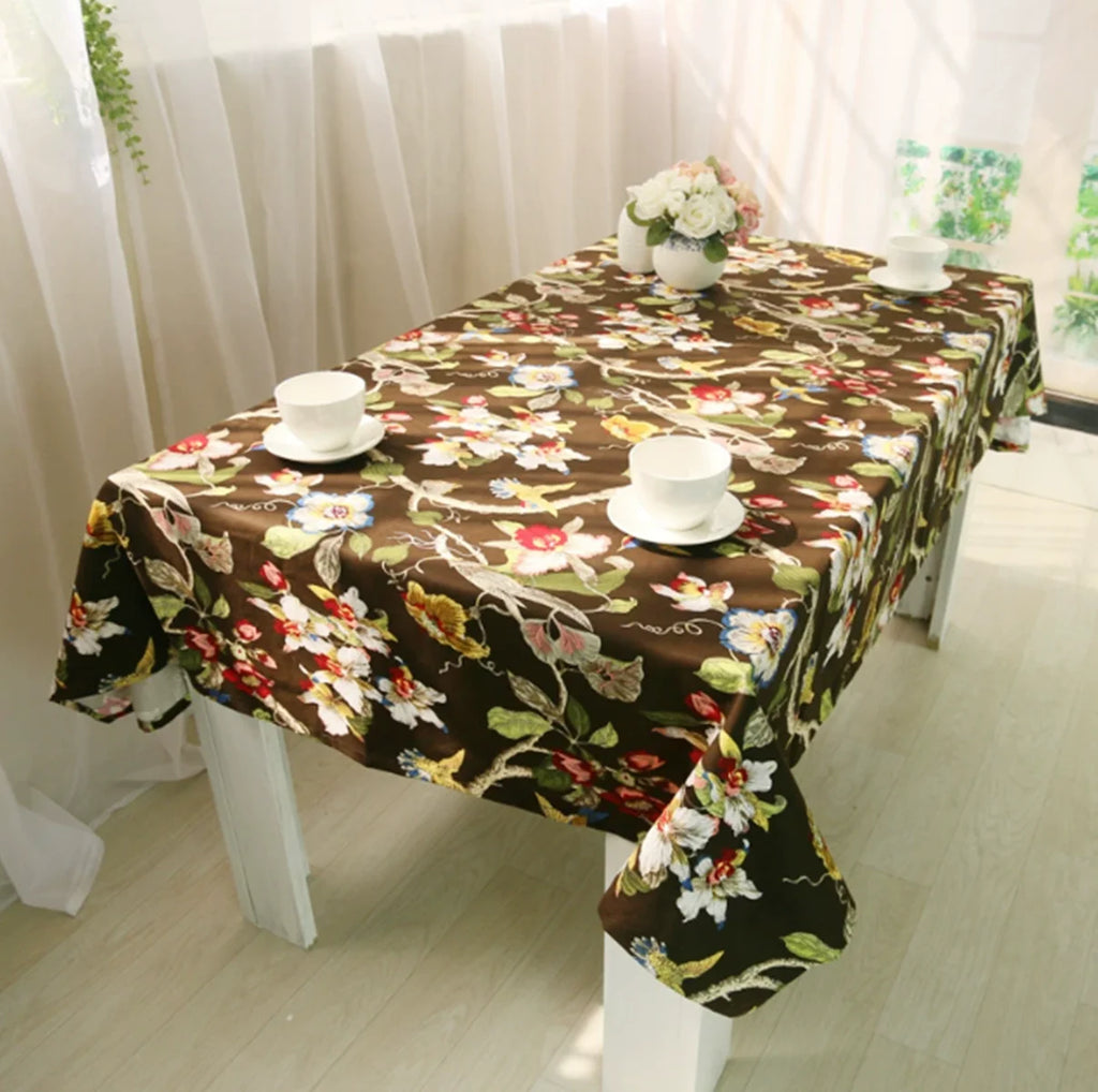 Printed Small Daisy Flower Tablecloth Linen Table Cloth Tasse Lace Rectangular Wedding Banquet Outdoor Home Manteles Table Cover