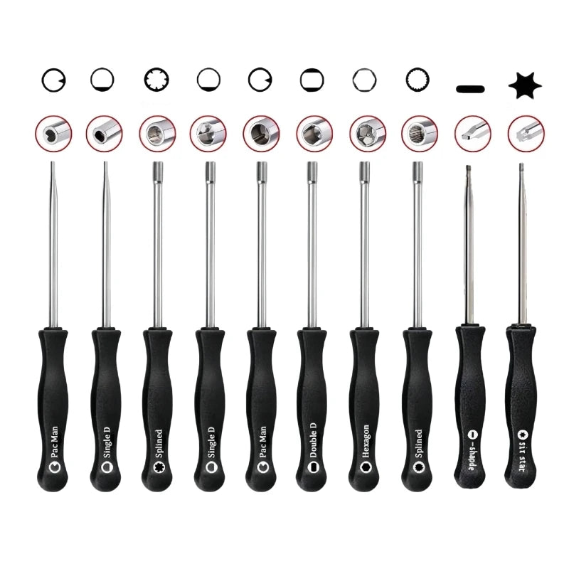 10pcs Carburetor Adjustment Tool Single D Double D Hexagon Hex Socket Kit Set Screwdriver Kit Small Carburetor Tune up