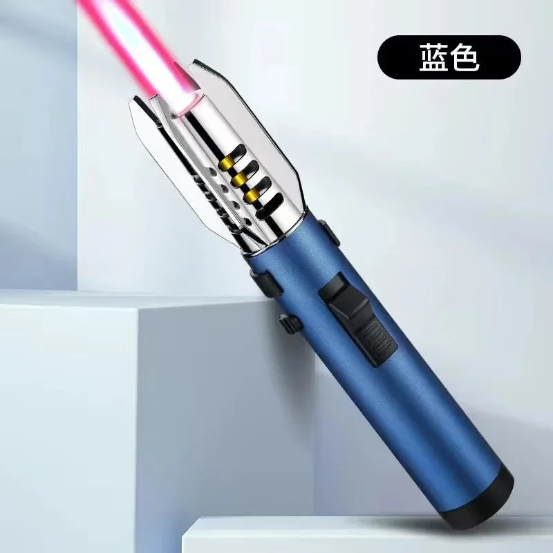 Metal Lightsaber Style Gas Lighter Powerful Red Flame Turbine Jet Torch Outdoor Compass Windproof Lighter BBQ Welding Cigar Tool