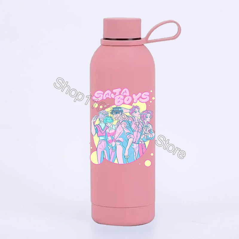 K Pop Demon Huntersd Water Bottles Kawaii Cartoon Thermos Bottle Kids Winter Outdoor Sports Water Cup Children Christmas Gifts