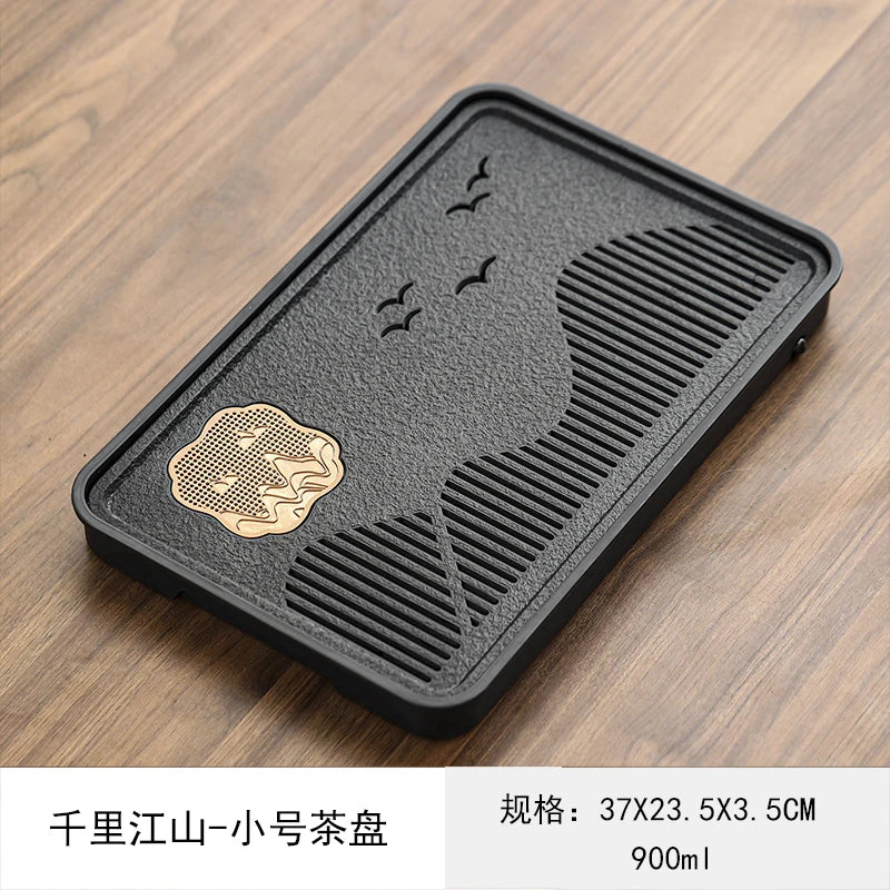 Chinese Style Aesthetics Tea Tray Kung Fu Light Luxury Lounge Creative Modern Tray Gift Serving Ceremony Bandejas Home Products