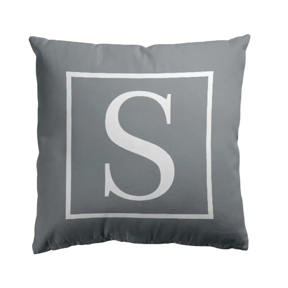 Pillow Cover Cushion Case 45x45cm English Letter Print Home Sofa Bed Car Decor