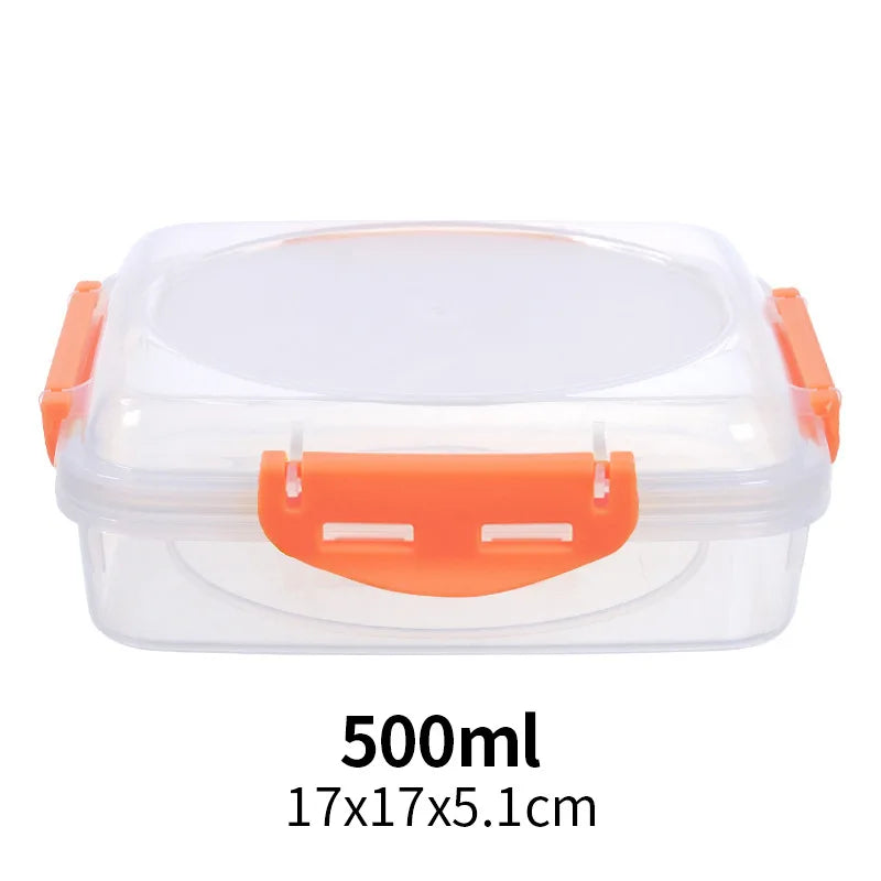 500ml Airtight Sandwich Box Container Leakproof Food Storage for Lunch Bento Sandwiches and Snacks