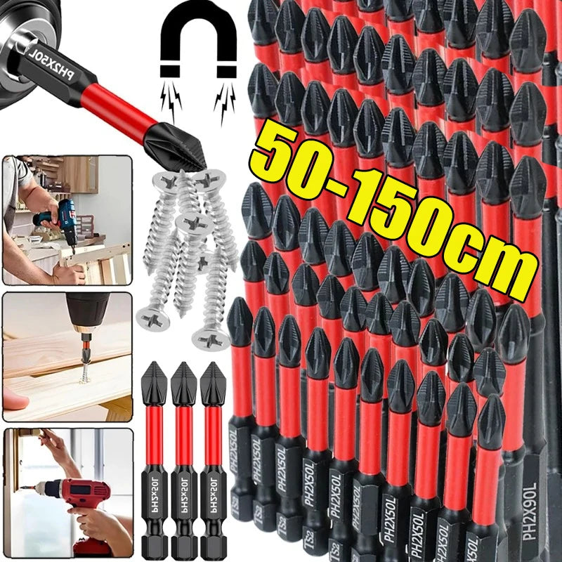 Powerful Magnetic Phillips Screwdriver Set Alloy Steel Anti-skid Electric Screwdriver Bits Impact Drill Bits Car Handheld Tools