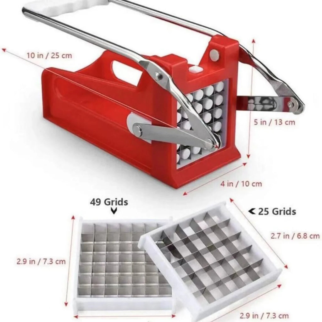 French Fry Potato Cutter, 3-in-1 Kitchen Peeler Set - Plastic & Stainless Steel