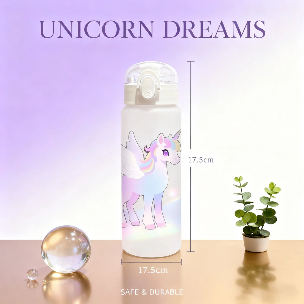 3D Printed 780ml Unicorn Patterns Water Cup with Hand Outdoor Water Bottle,PVC-Free, Leak-Proof, Matte Finish Fade-Resistant