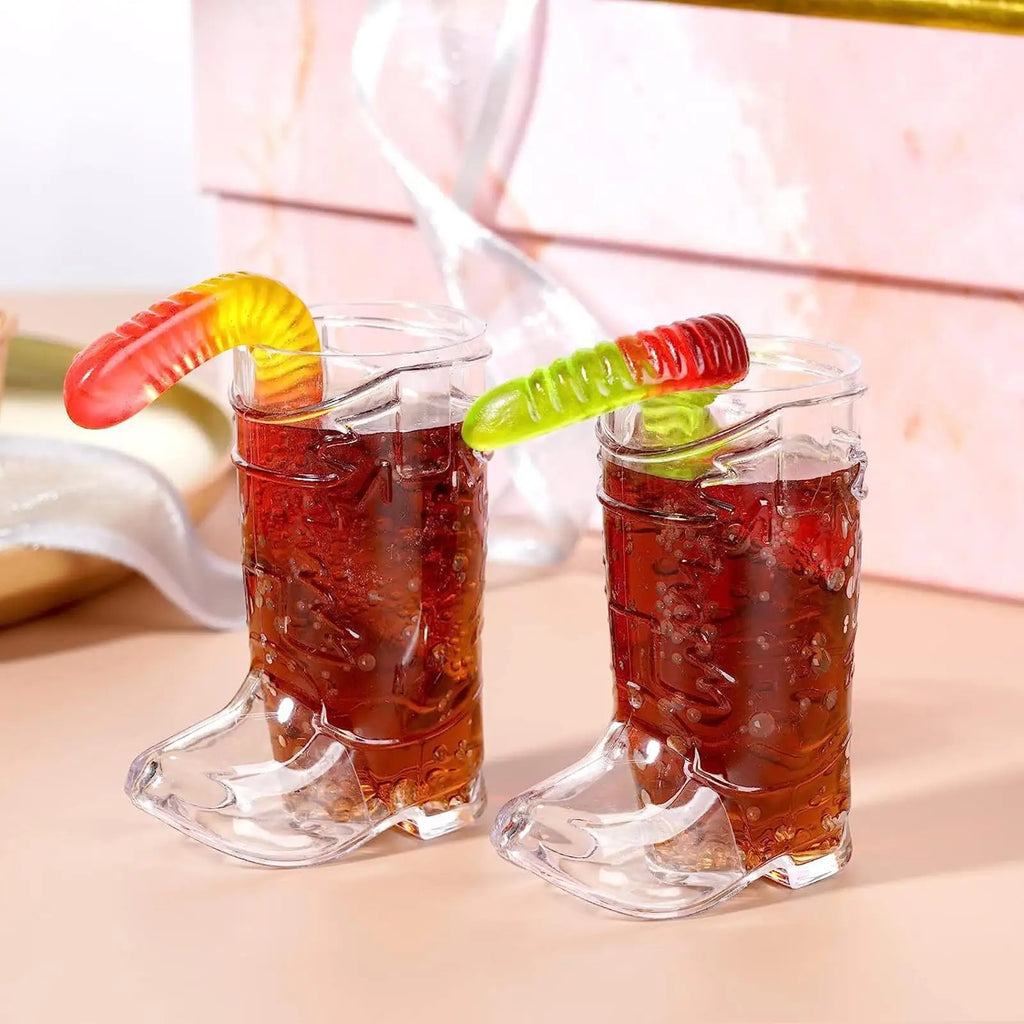 Cowboy Boot Whiskey Wine Glasses ABS Western Cowboy Themed Party Drinks Glass Cup Bachelorettes Cowboy Party Decoration