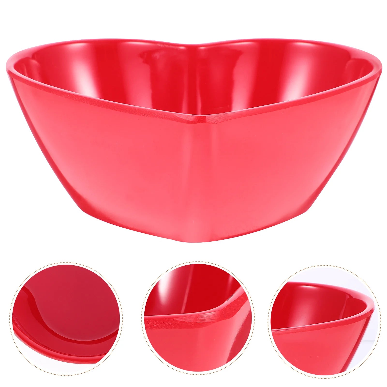 Heart Shaped Salad Bowl Red Premium Melamine Lightweight Non-Slip Bowl For Party Camping Bbq Picnic Household Kitchen