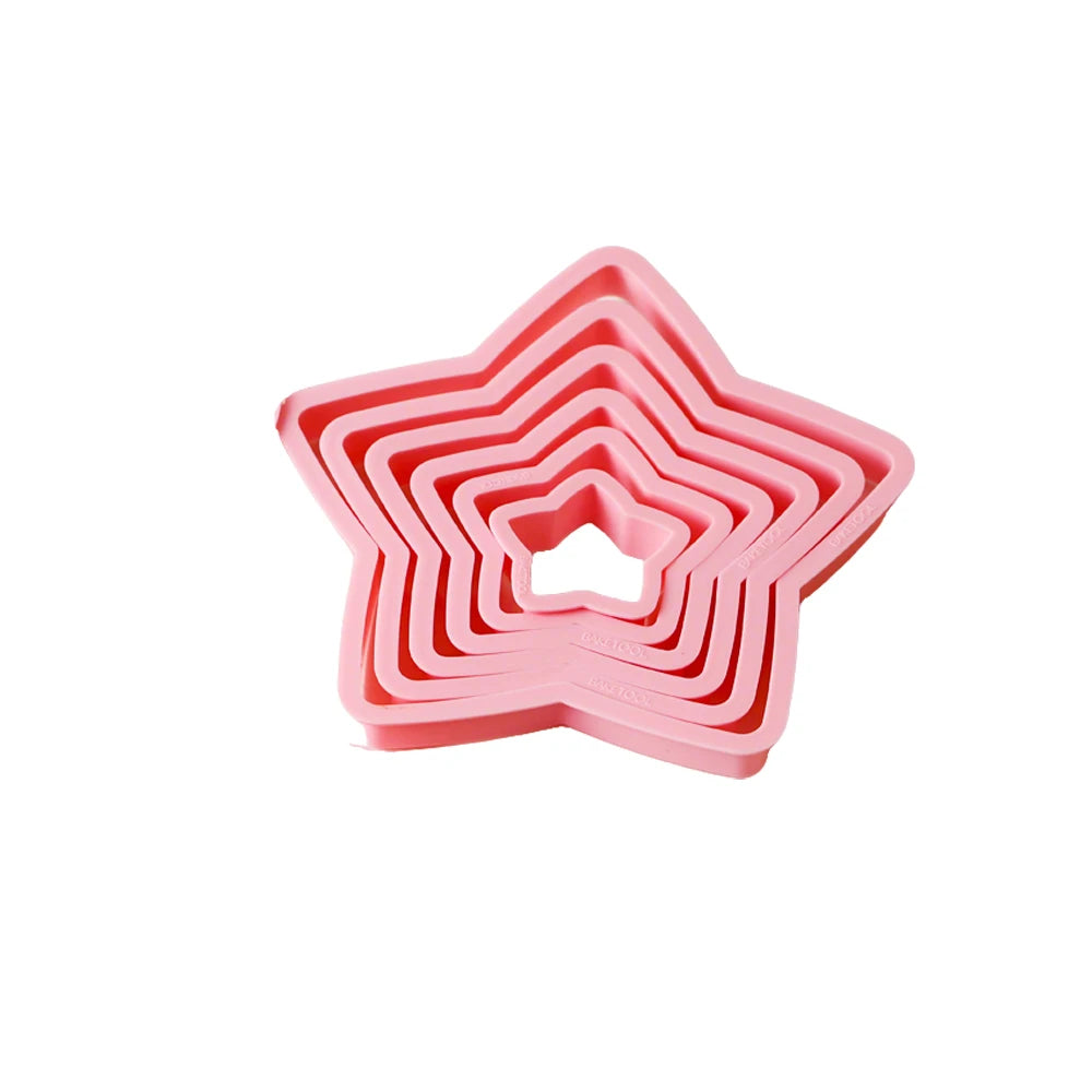 1set/3sets Pink Heart Star Flower Cookie Biscuit Cutter Stencil Molds Kitchen Baking Tools Set