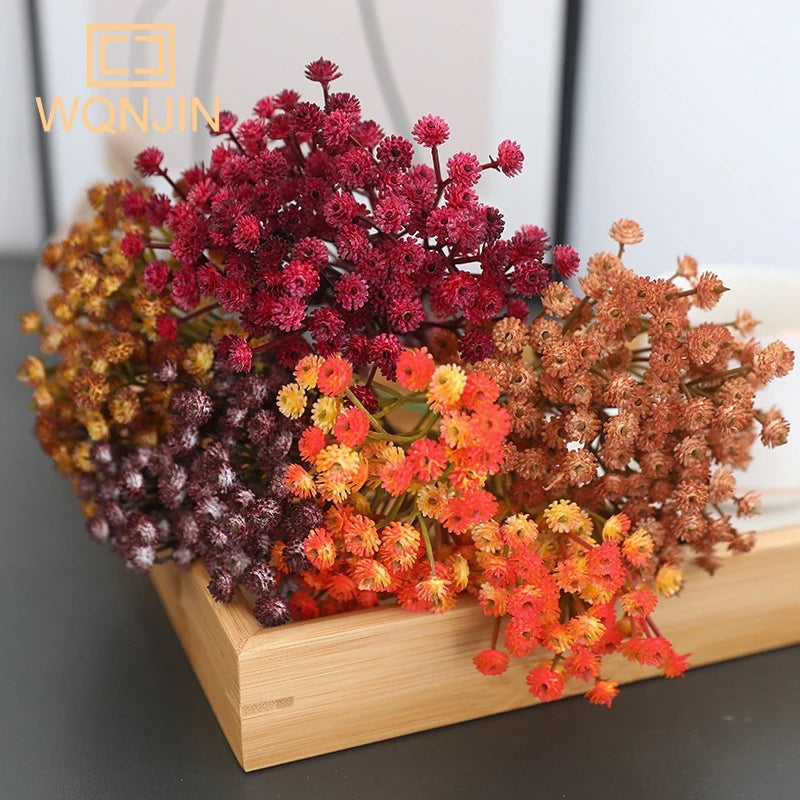 Simulated Flowers, Retro Autumn Babysbreath, Small Bouquets Flowers for Home Decoration, Flower Arrangement Accessories