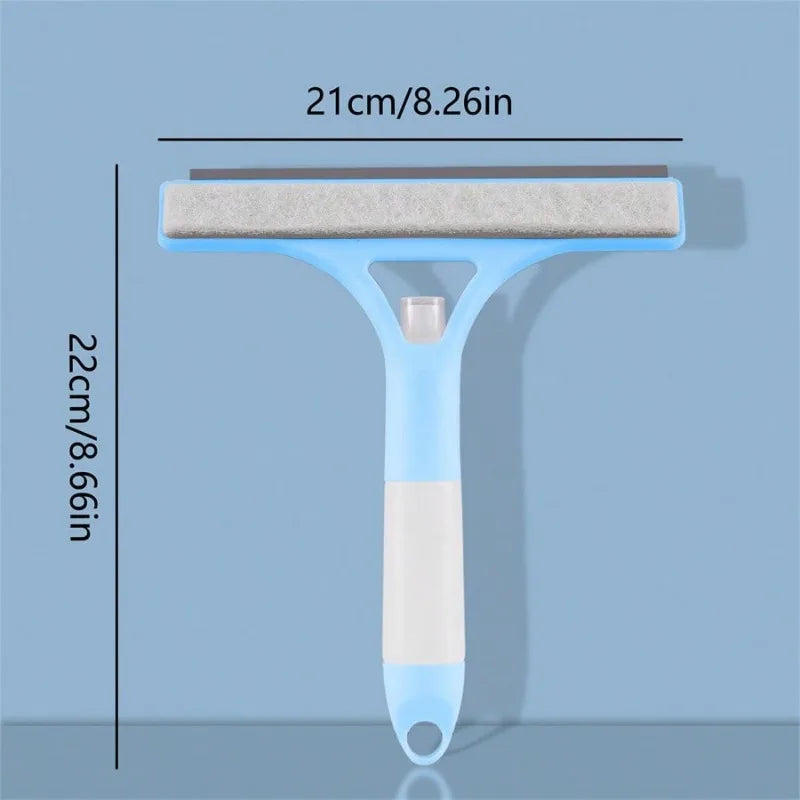 1pc 3 In 1 Glass Wiper With Scraper Sprayer Handheld Glass Scraper For Spraying Squeegee For Window Bathroom Cleaning Supplies