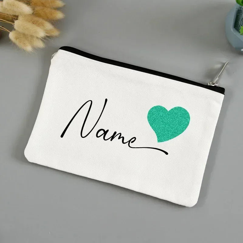 Personalized Makeup Bag with Custom Name, Cosmetic Bag for Women, School Pencil Box, Personalized Gifts for Bachelorette Party,